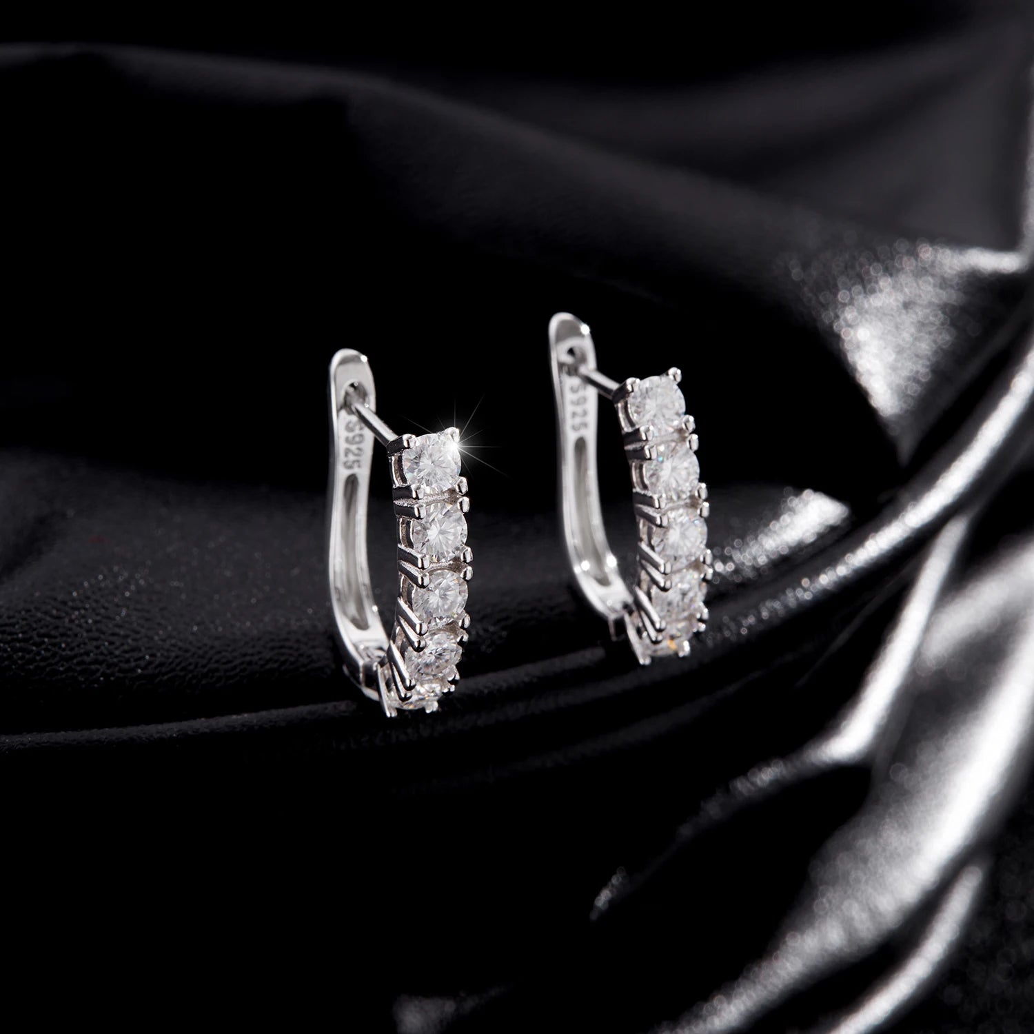 U Shape Moissanite Earrings