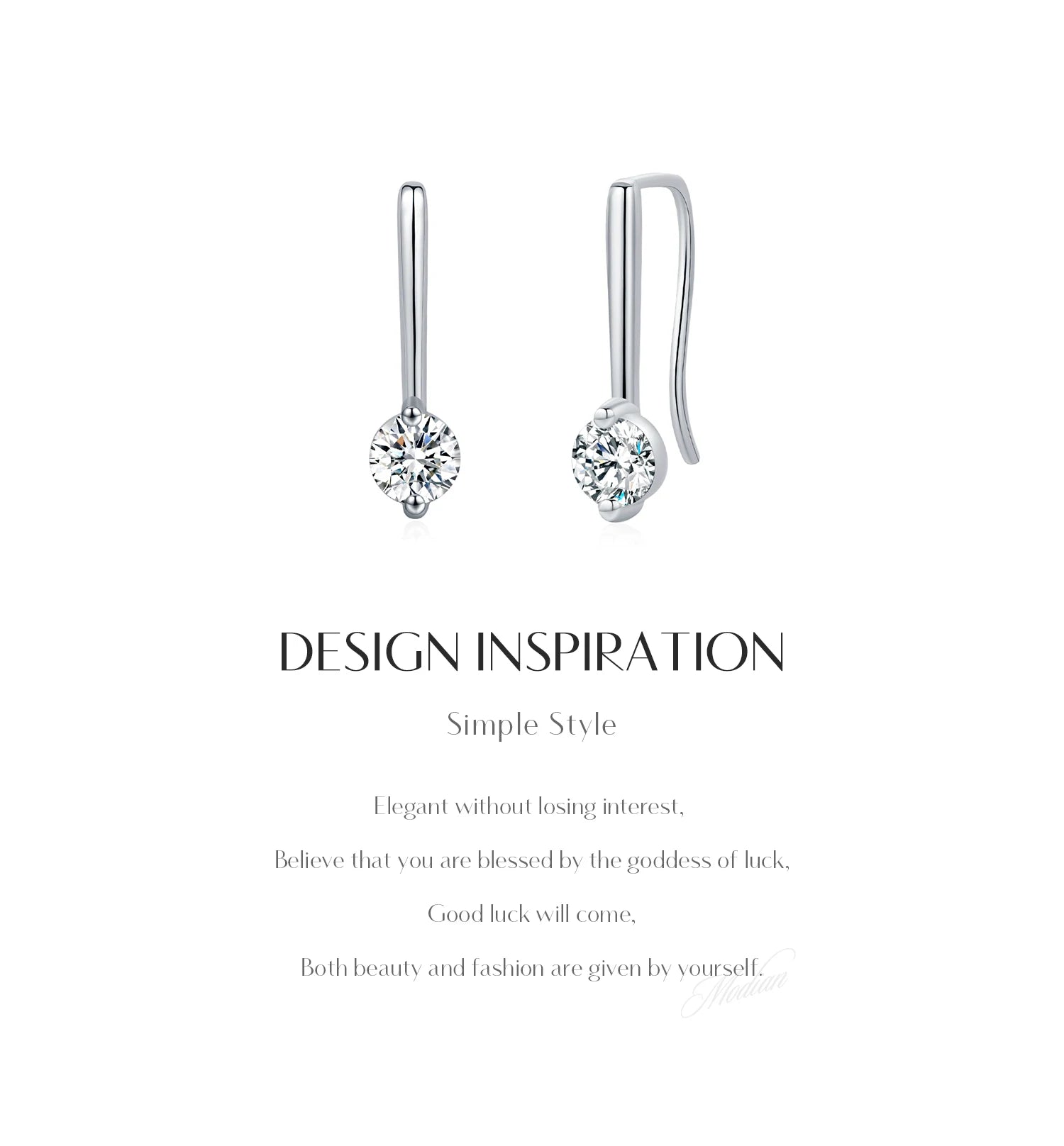 Boucles d'oreilles pendantes scintillantes en moissanite couleur D