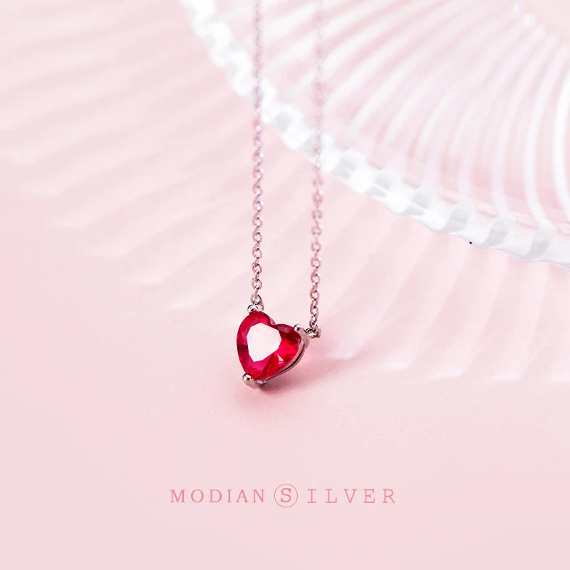 Collier Coeur Rouge 