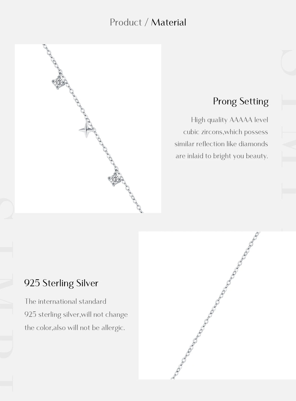 Collier ras du cou délicat en forme de Y avec breloque étoiles scintillantes 