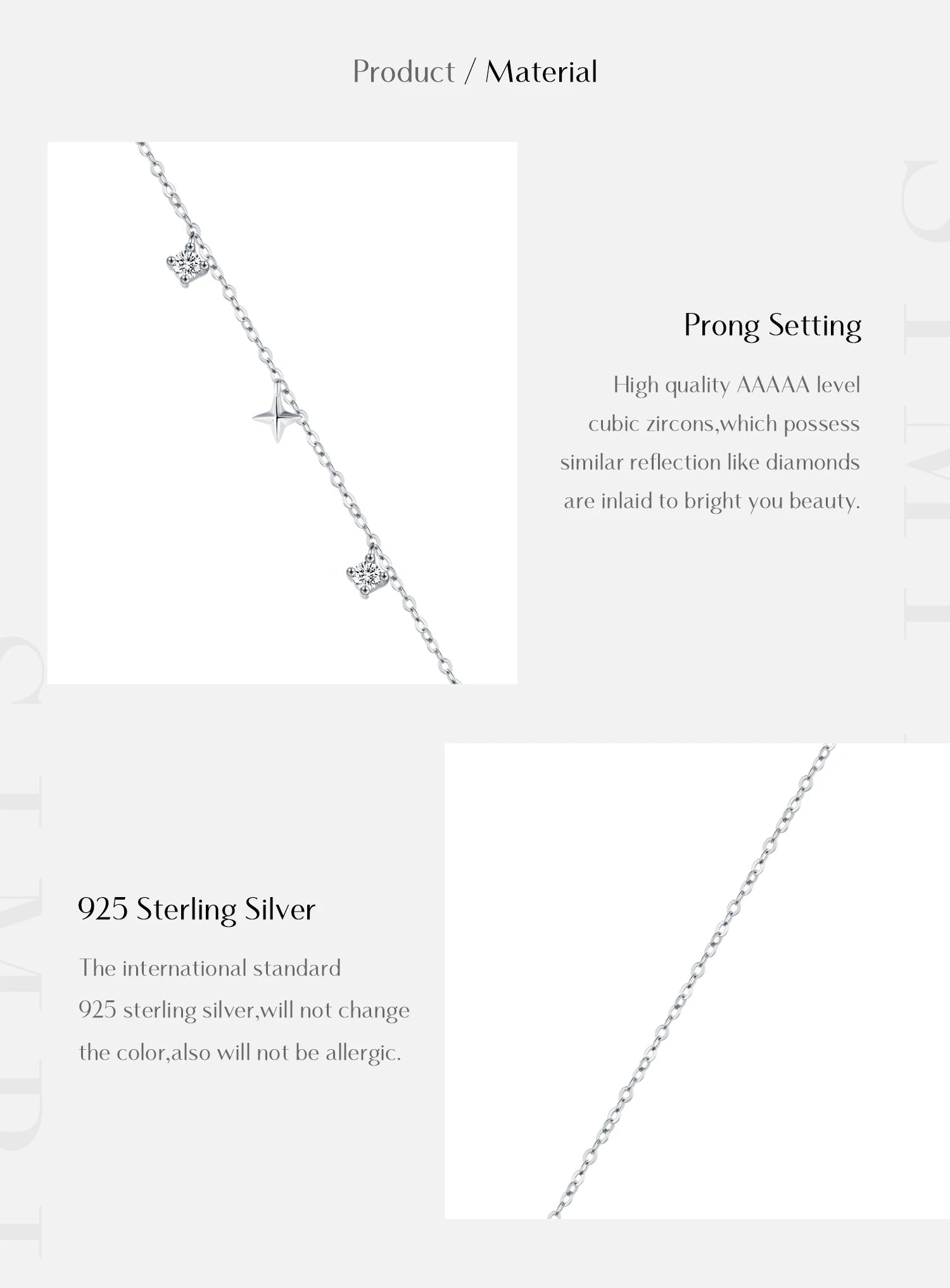 Collier ras du cou délicat en forme de Y avec breloque étoiles scintillantes 