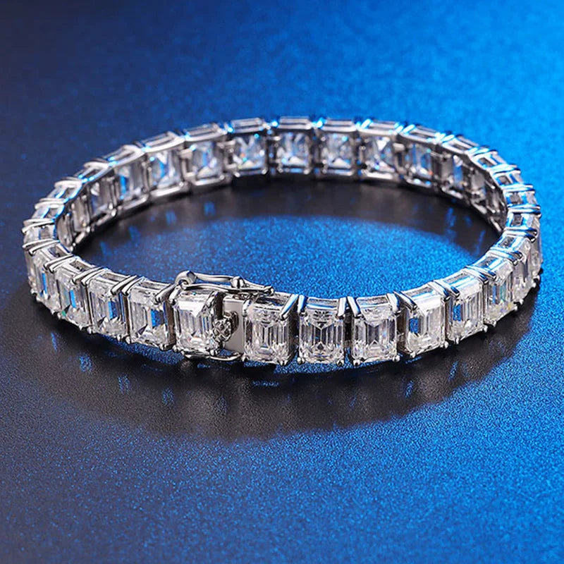 1 Carat Emerald Cut Moissanite Bracelet