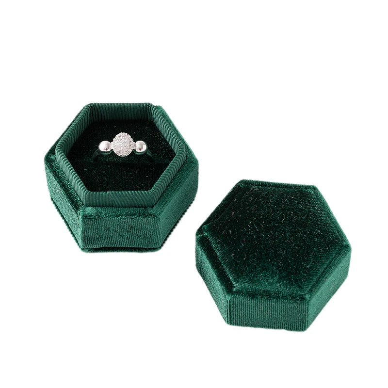 Velvet Hexagon Single Slot Ring