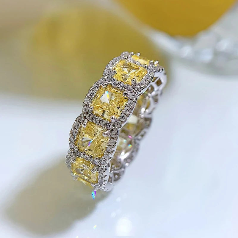 Silver Sparkling 5*5mm Square Yellow Pink White