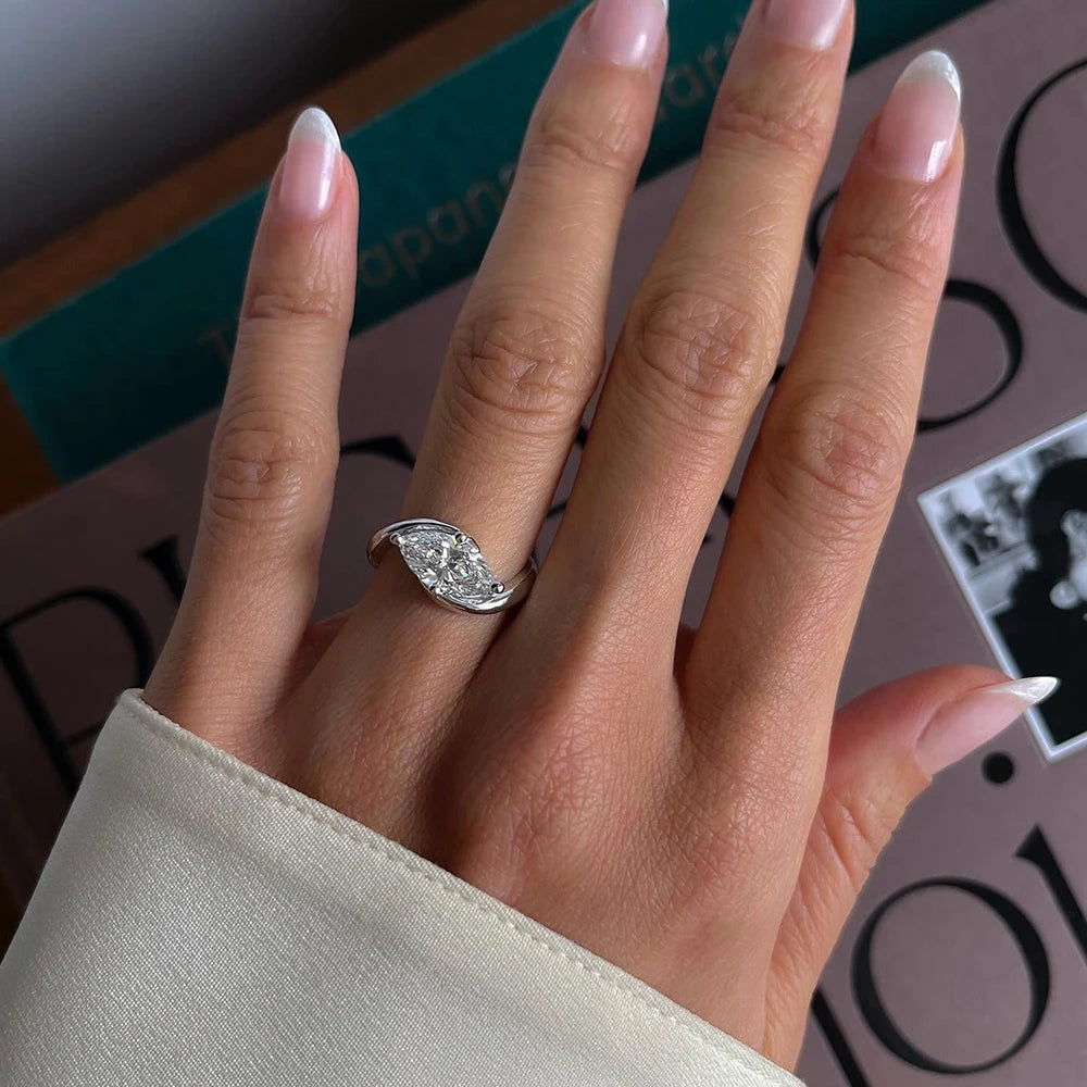 1/2CT Marquise Moissanite Ring