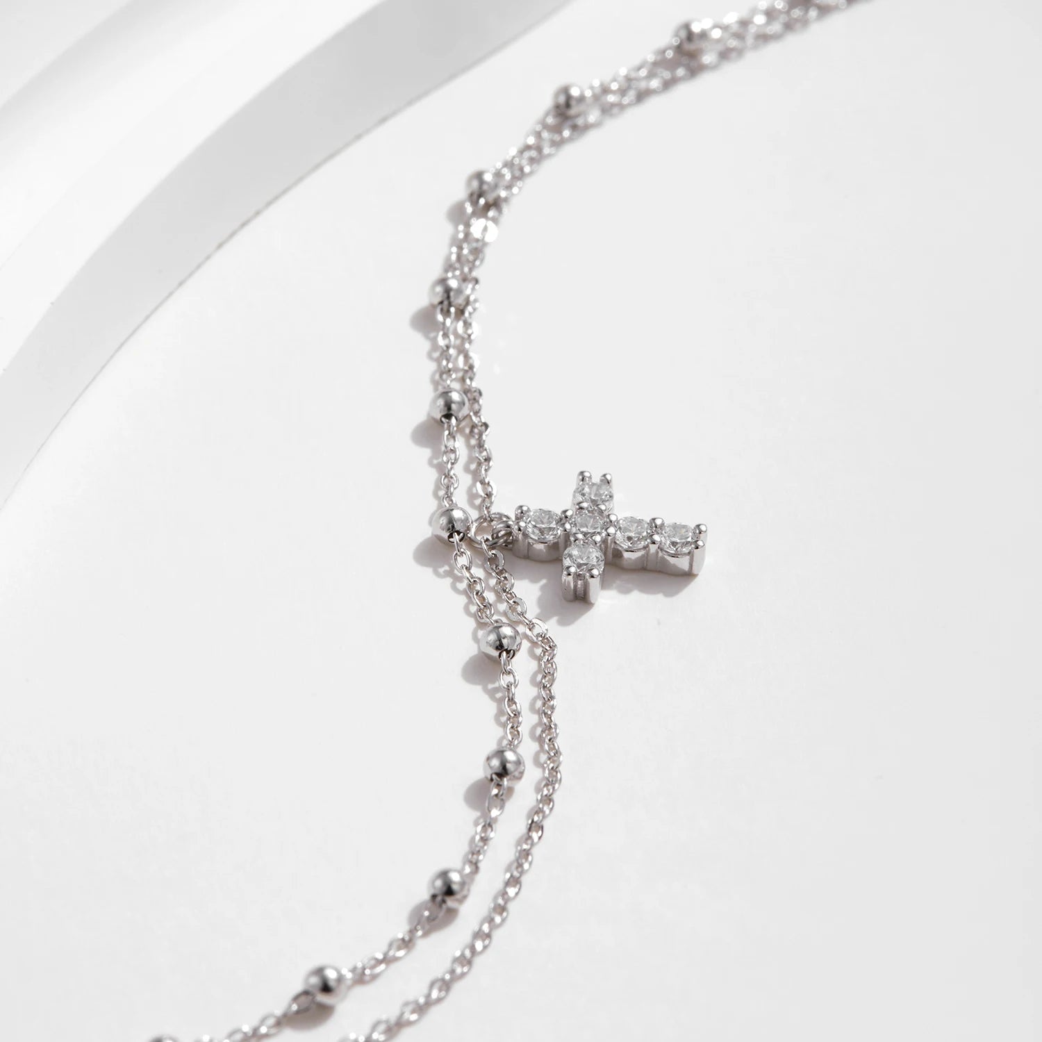Exquisite Cross Bracelet - Double Layer Link Chain