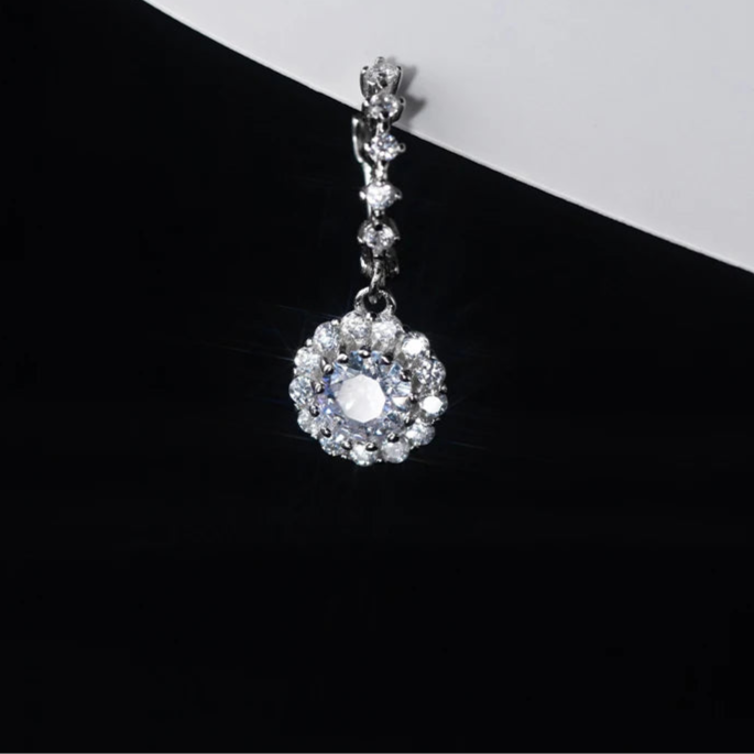 Round Zirconia Dangle Earrings