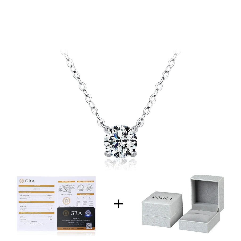 Colar moissanite Color 0.8CT Lab Diamond
