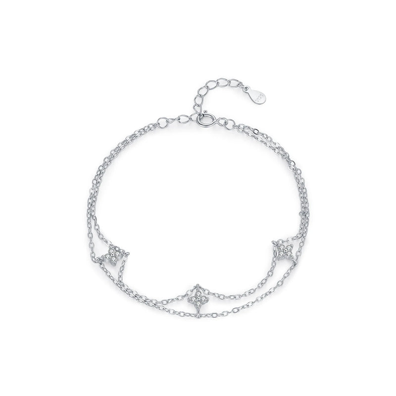 Double-layer Four Leaf Clover Bracelet