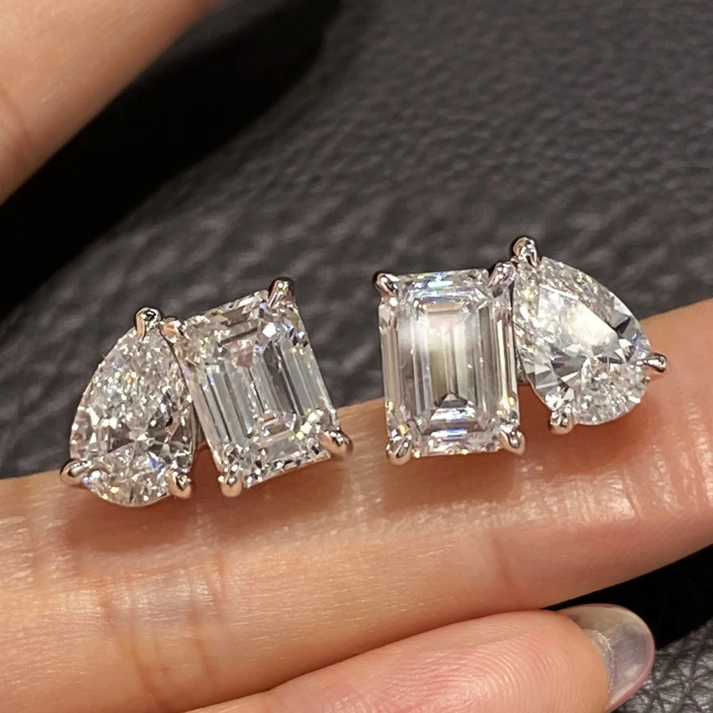 Pear Cut Moissanite Earrings