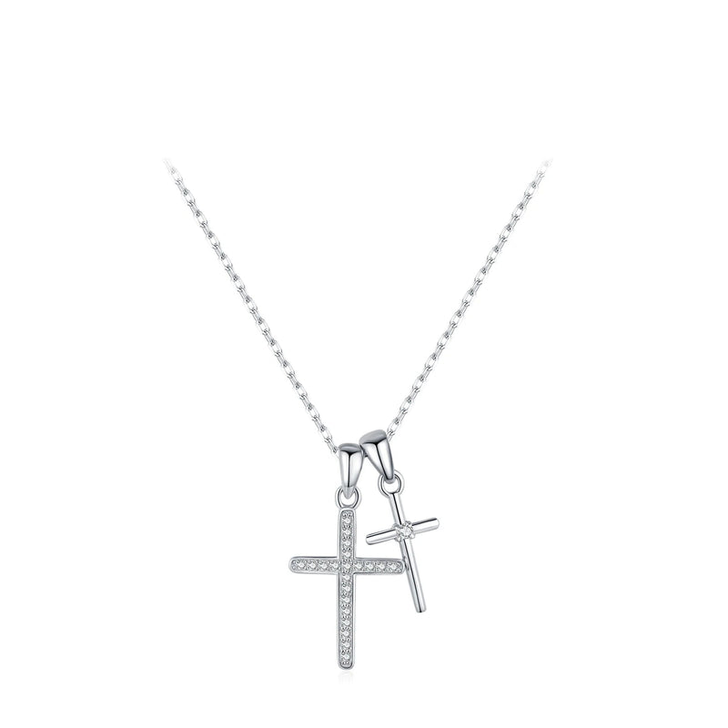 Double Cross Zircon Chain