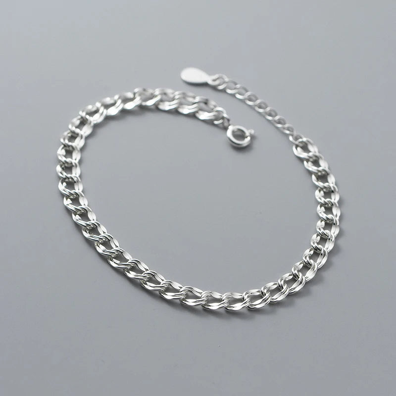 Silver Sparkling Twine Simple Bracelet