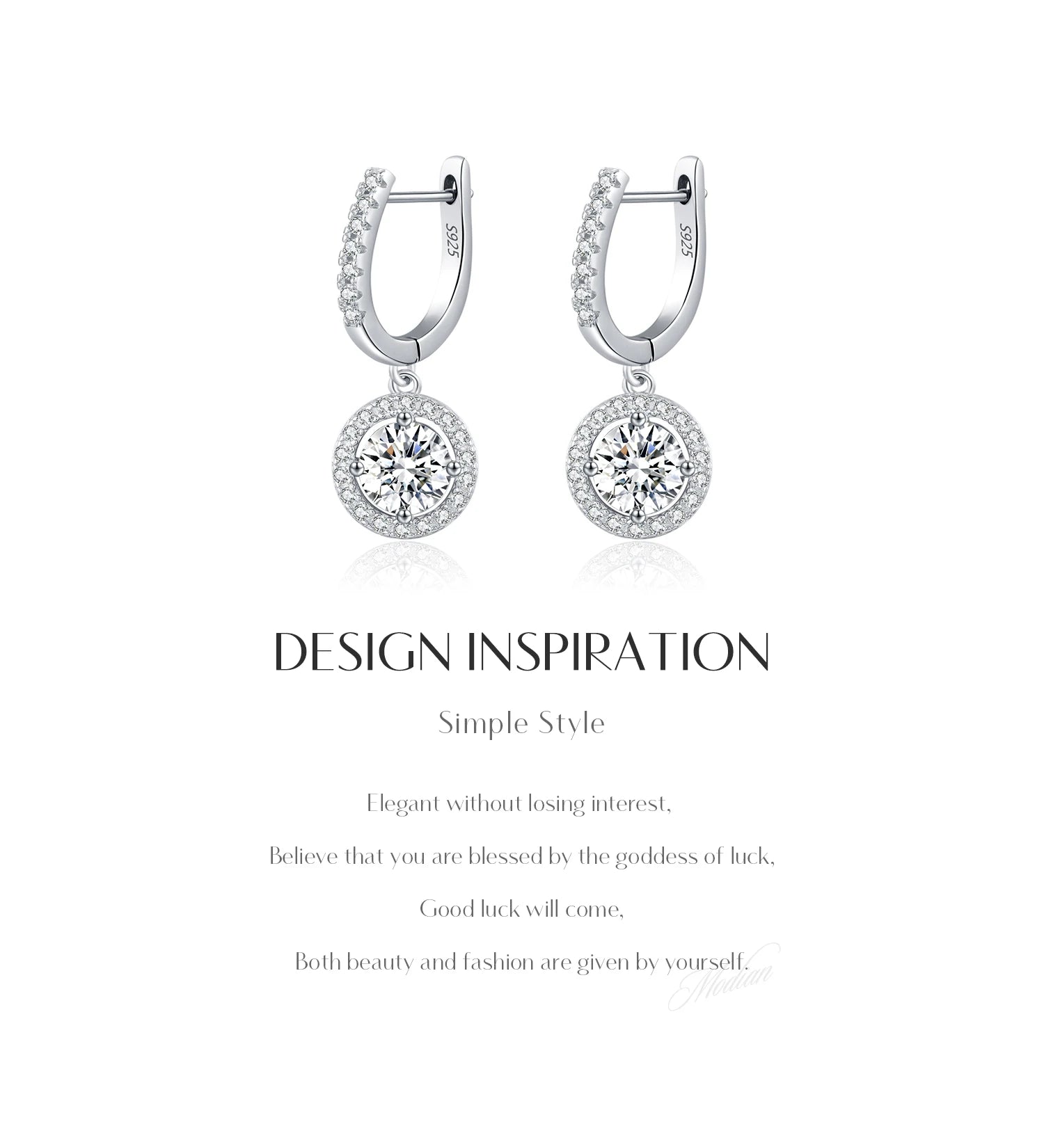 Boucles d'oreilles pendantes en moissanite