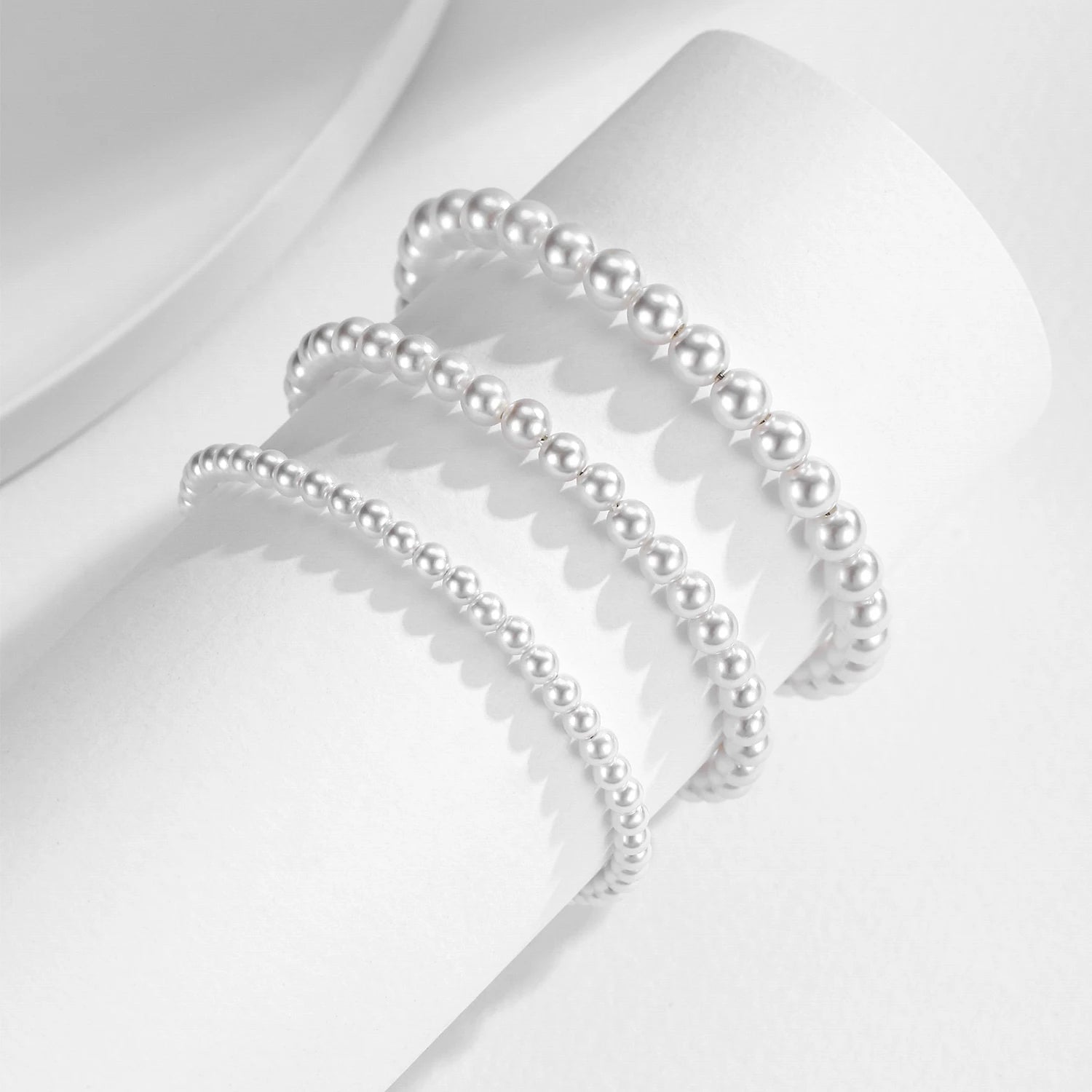Delicate 3MM 4MM 5MM Stackable Shell Pearl Bracelet