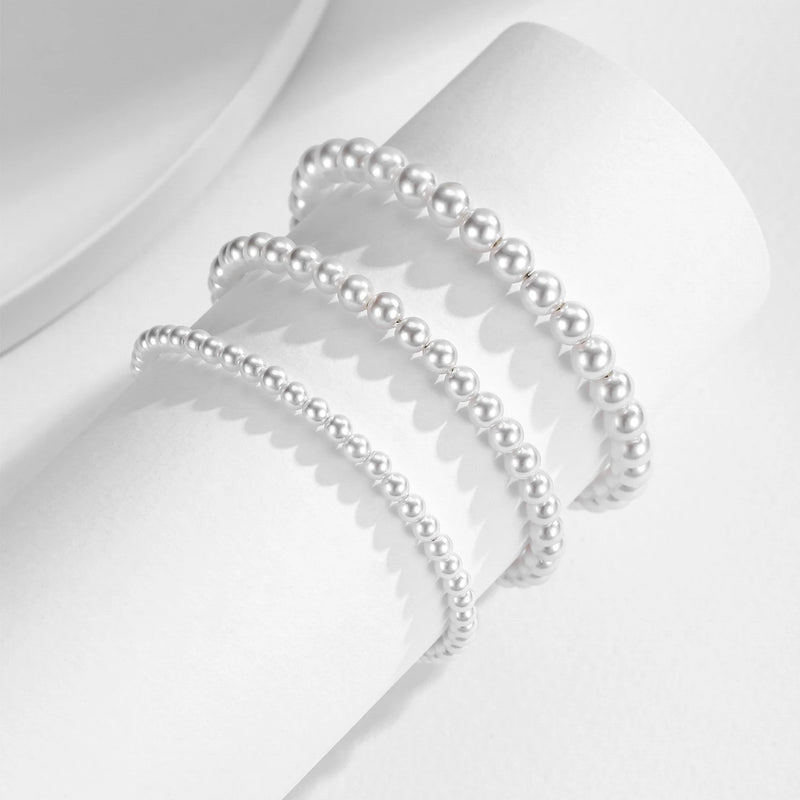 Delicate 3MM 4MM 5MM Stackable Shell Pearl Bracelet