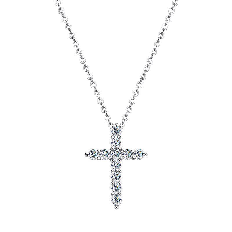 2.5-5MM Cross Moissanite Necklace