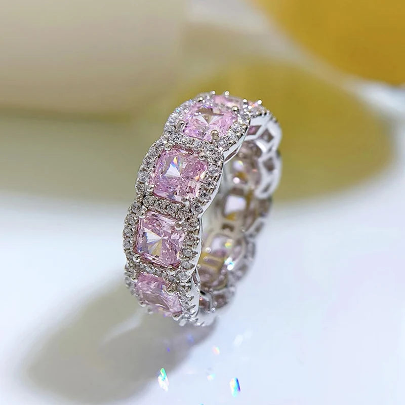 Silver Sparkling 5*5mm Square Yellow Pink White