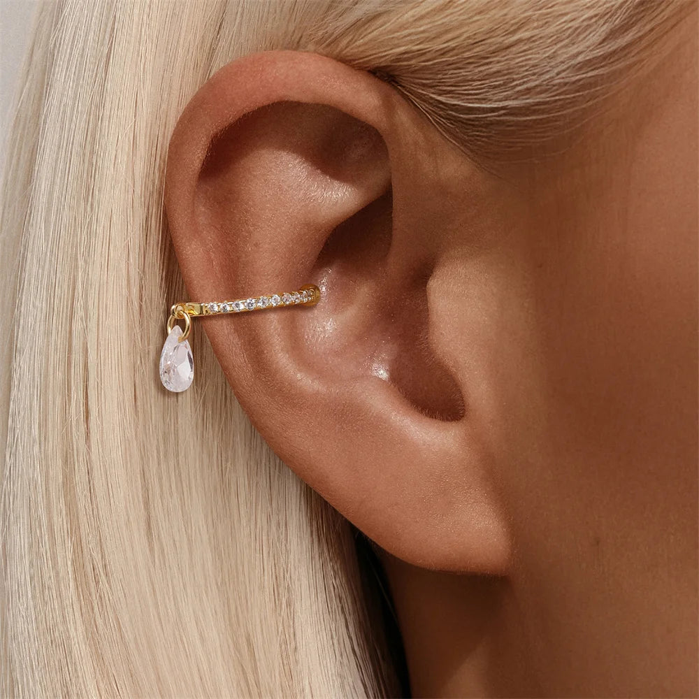Versatile Water Drop Hoop Earring