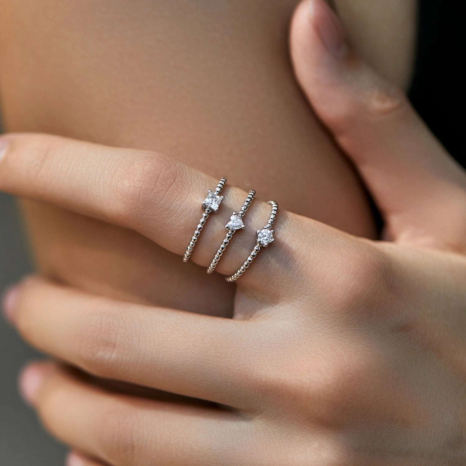 Geometric Shaped Moissanite Ring