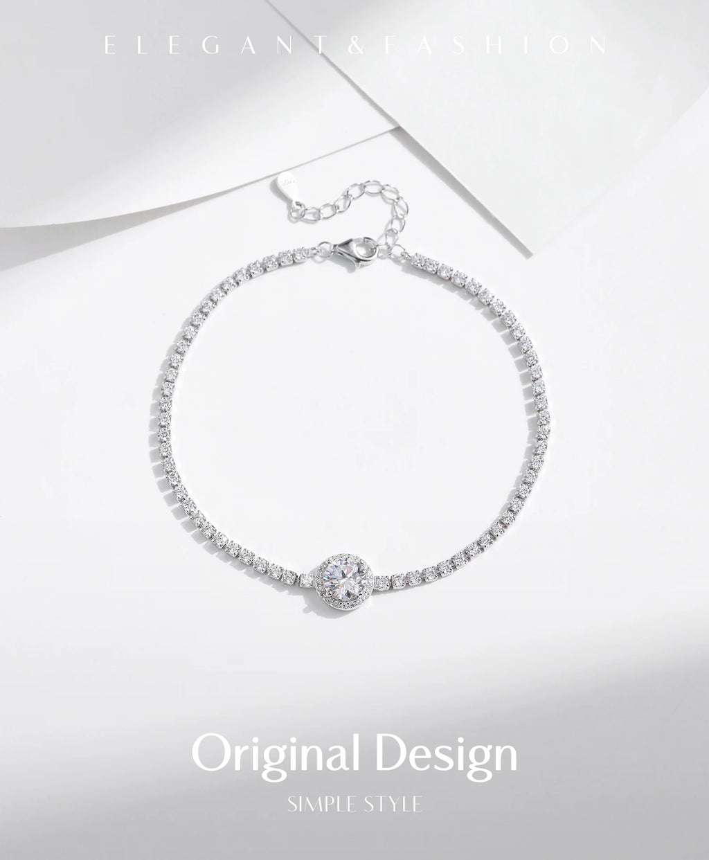 Halo Clear Cubic Zirconia Tennis Bracelets
