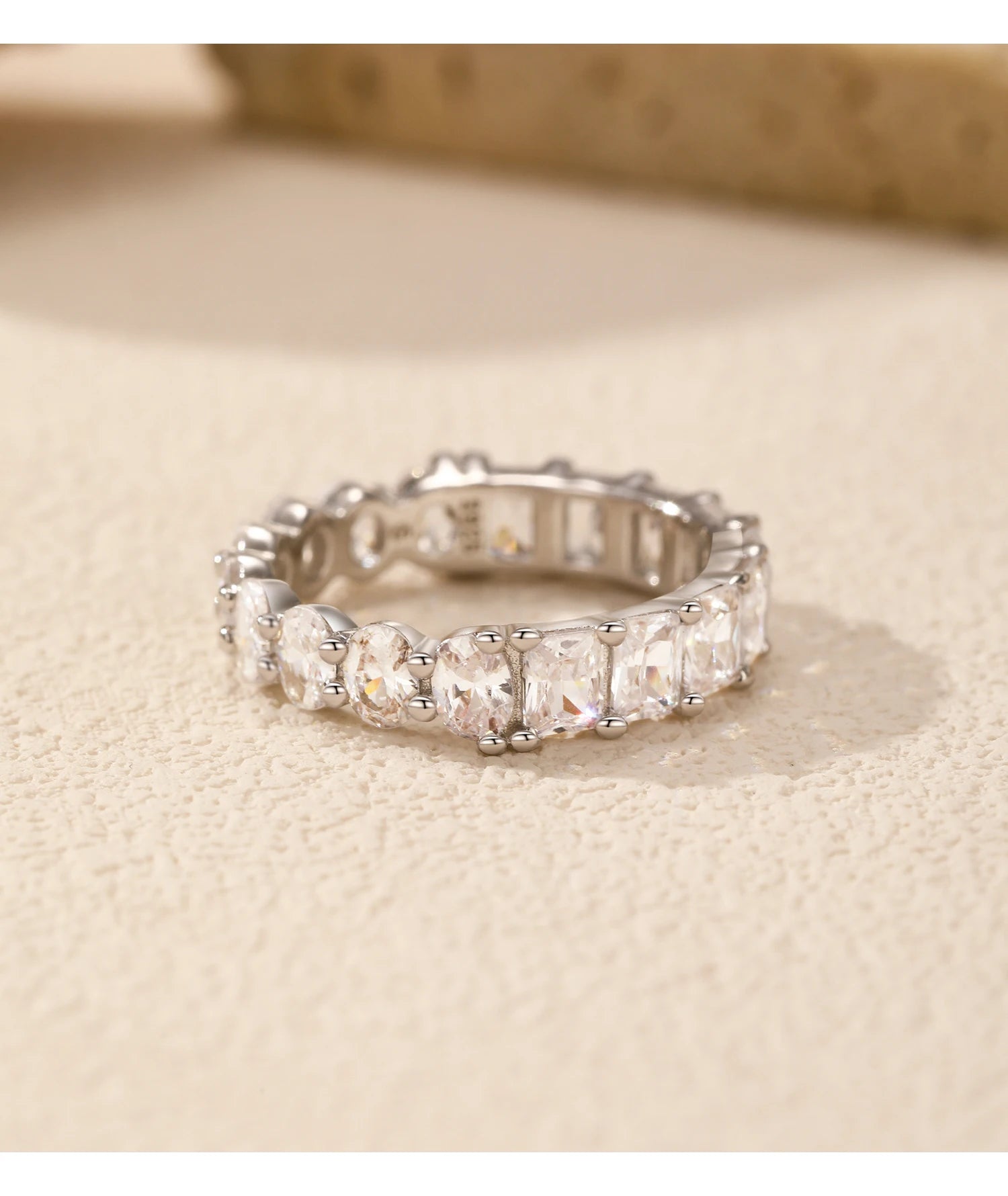 Geometric Water Drop Eternity Ring
