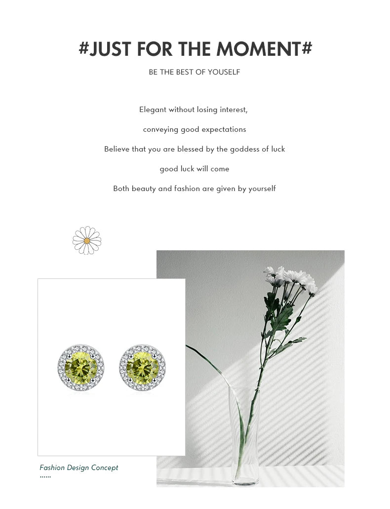 Green Zirconia Stud Earrings