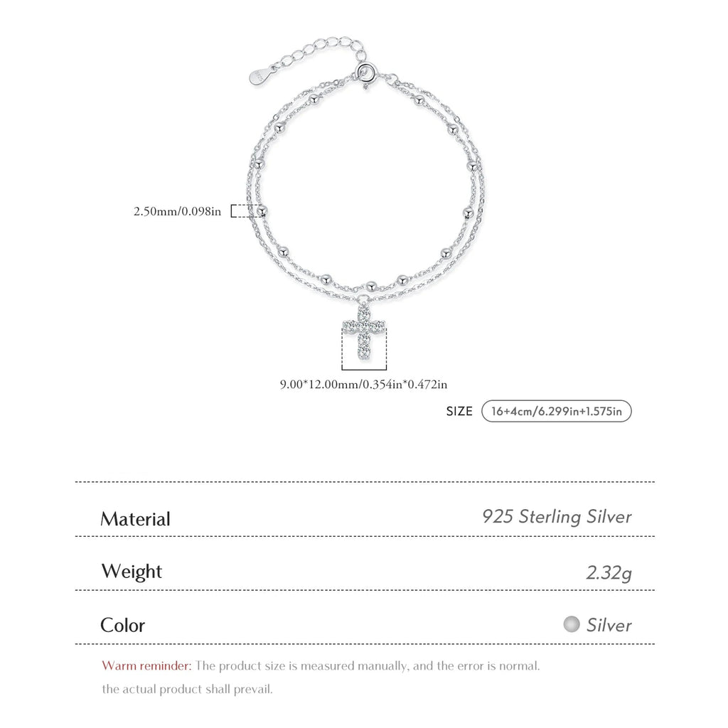 Exquisite Cross Bracelet - Double Layer Link Chain