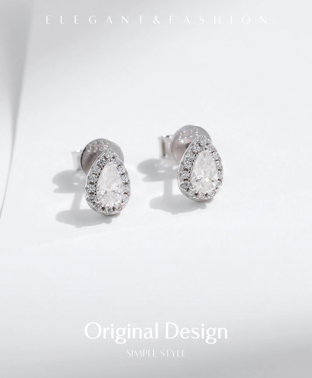 Pear Cut Moissanite Stud Earrings