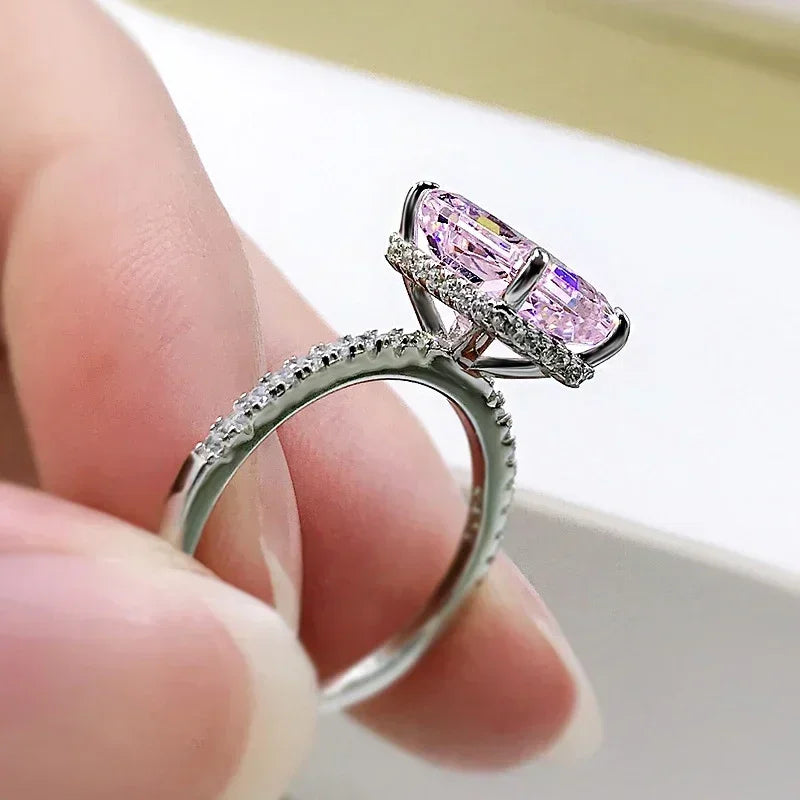 Aquamarine High Carbon Diamond Cut Ring