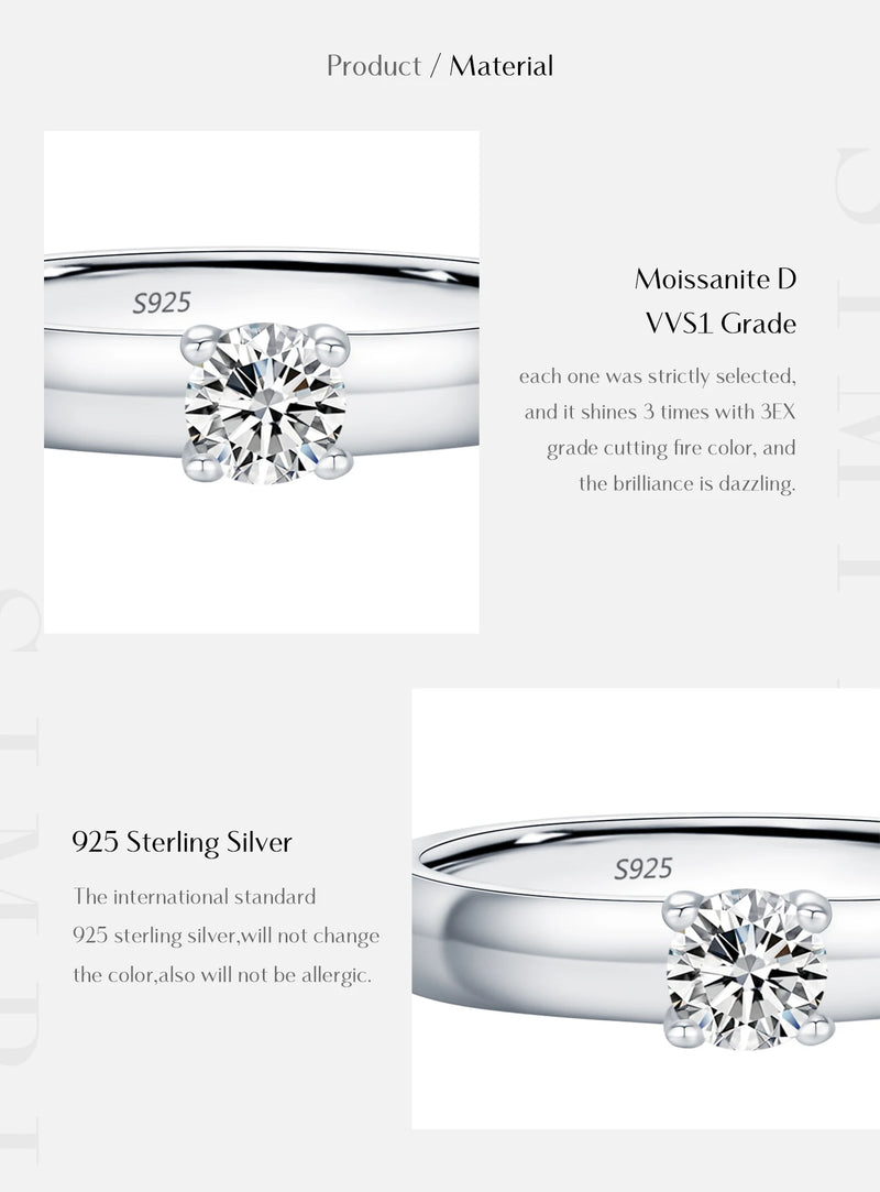 Round Moissanite Rings