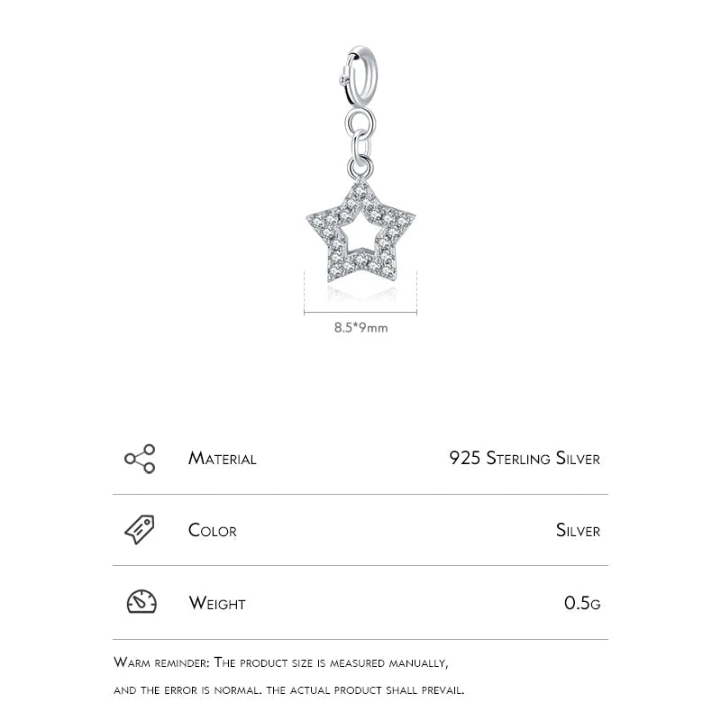 Small Pendant Sparkling Hollow Stars