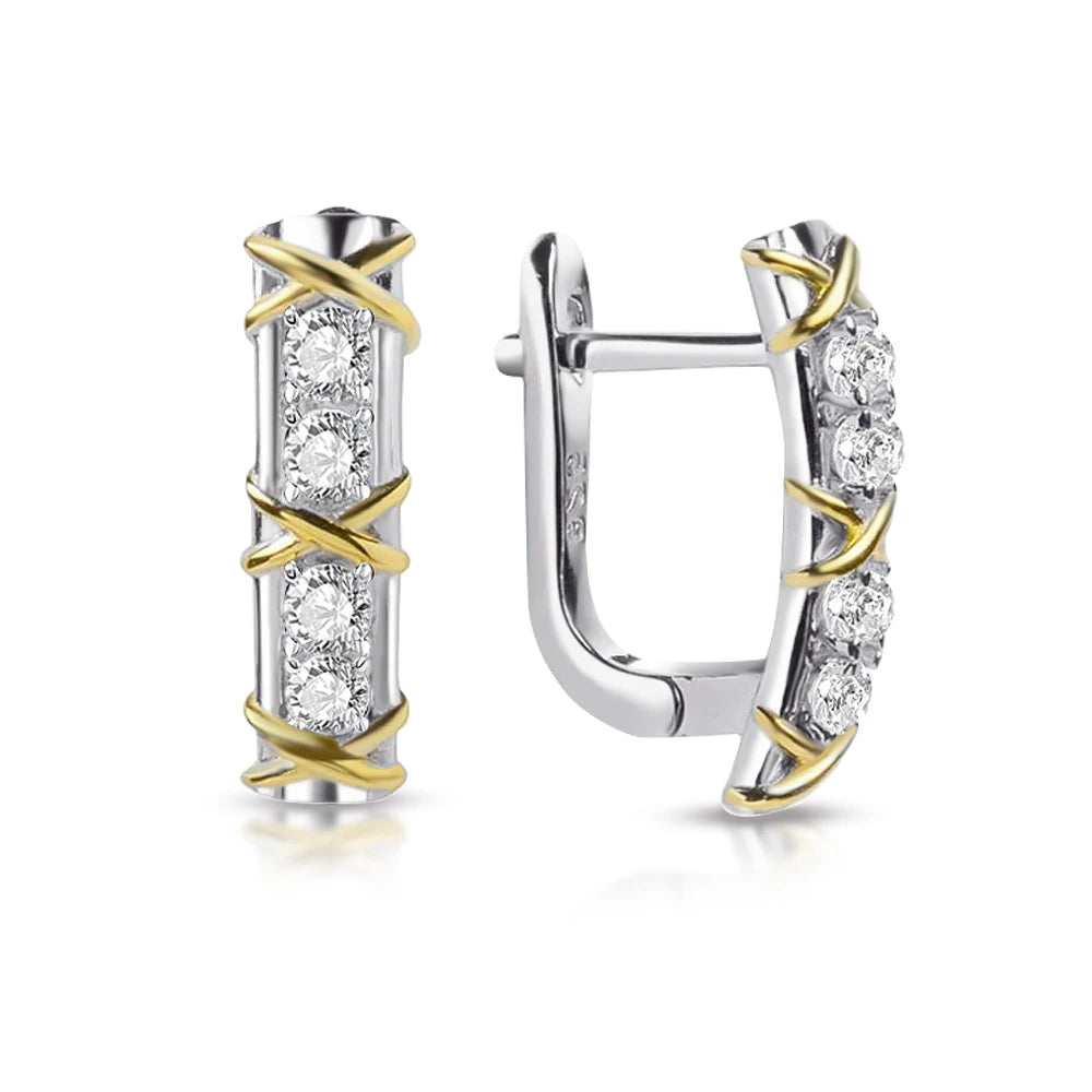 X-Shape Cross Moissanite Earrings