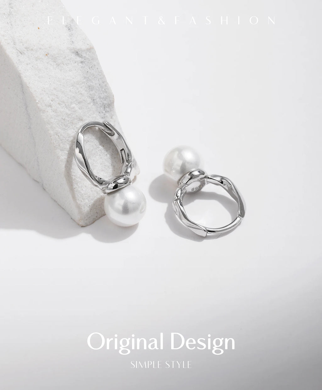 Shell Pearl Hoop Earrings