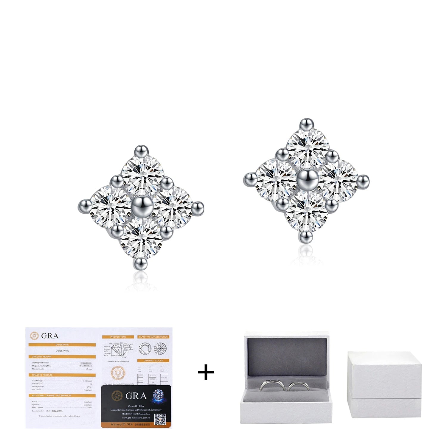 Moissanite Flower Earrings