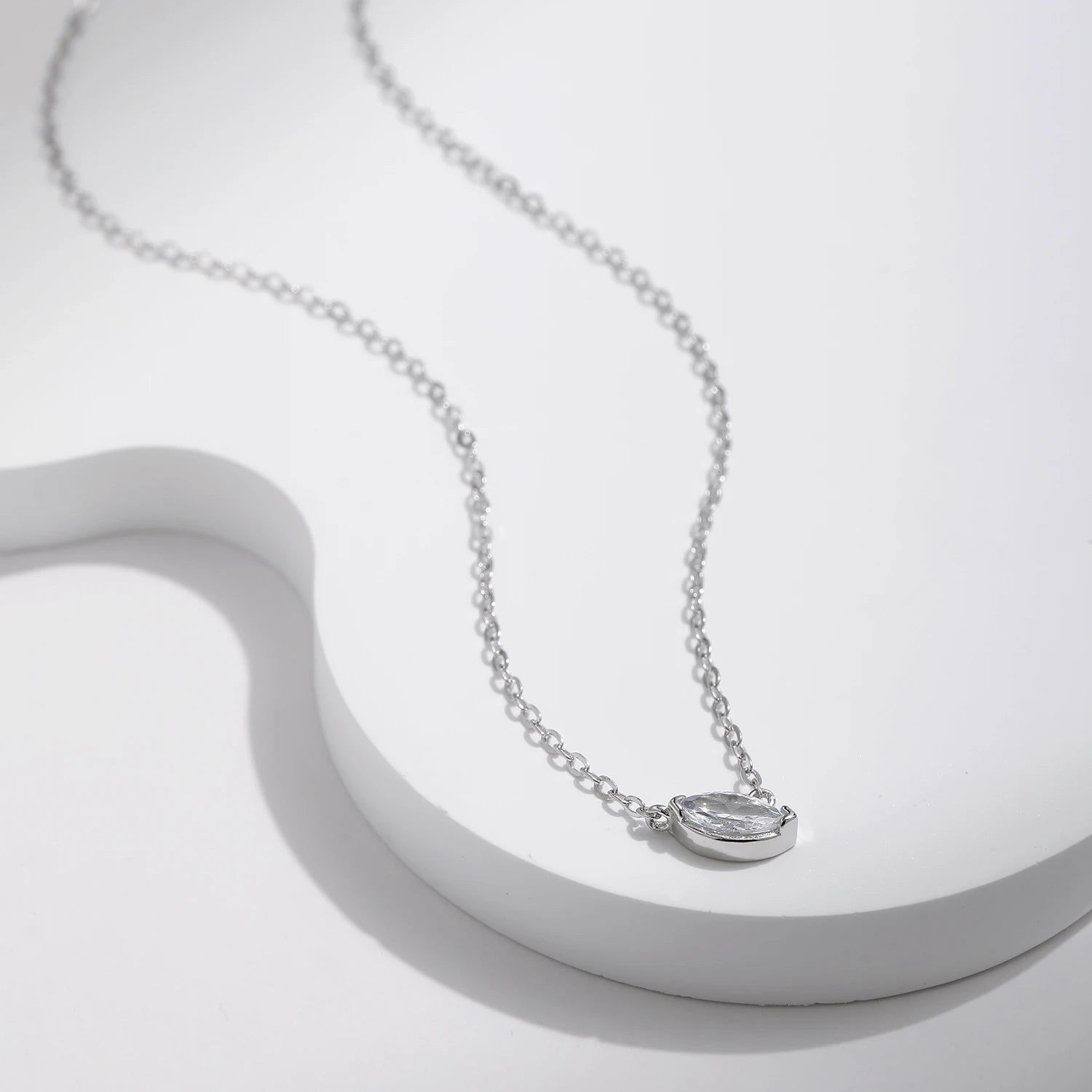 Silver Oblique Necklace