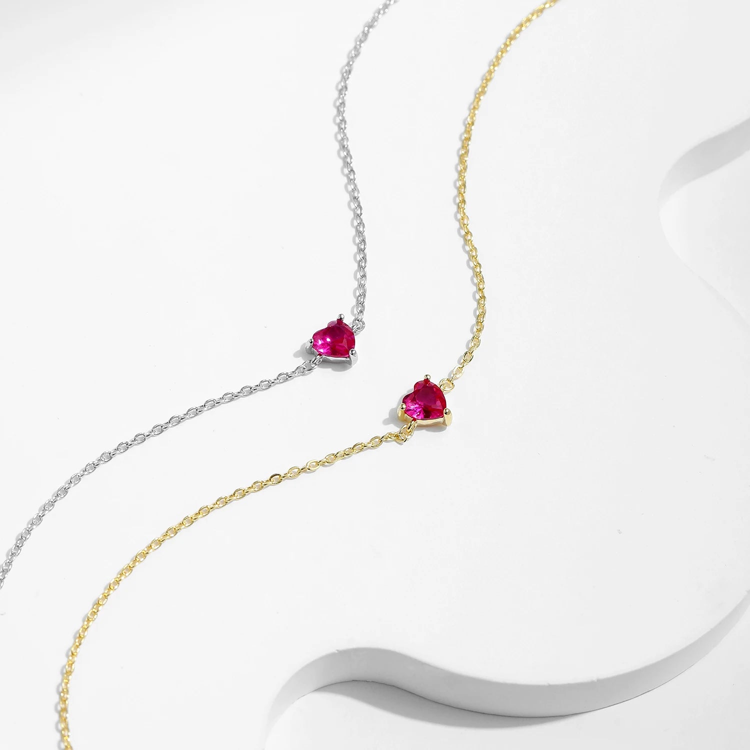 Romantic Rose Red Zirconia Heart  Bracelet