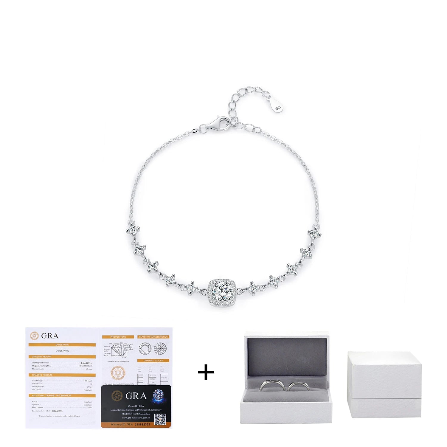 0.8CT D Color Moissanite Luxury Bracelet