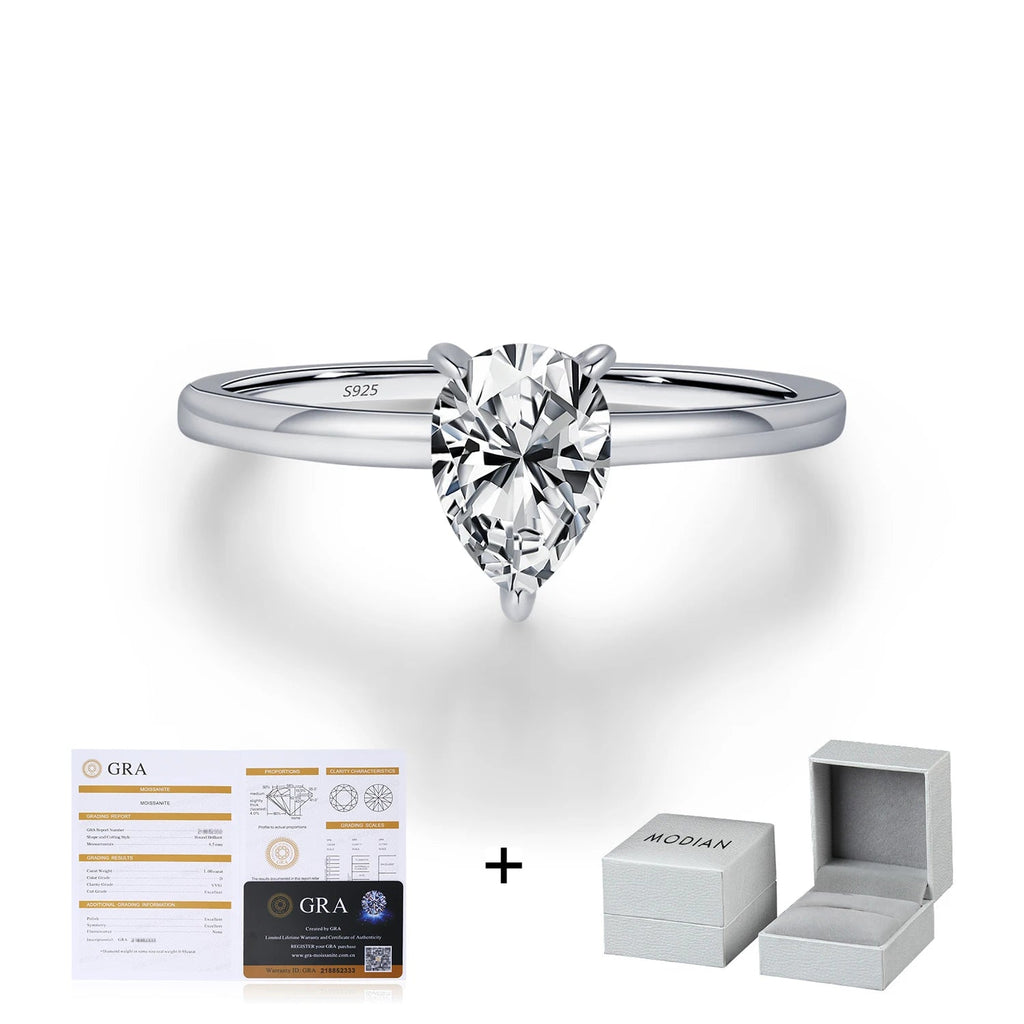 Pear Cut Moissanite Ring