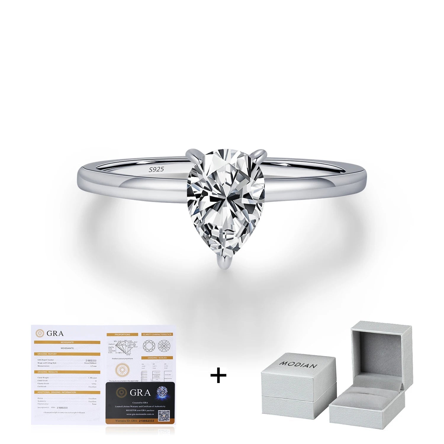 Pear Cut Moissanite Ring