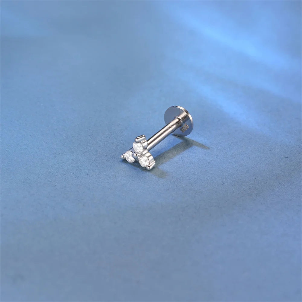 Moissanite Threaded Stud Earring
