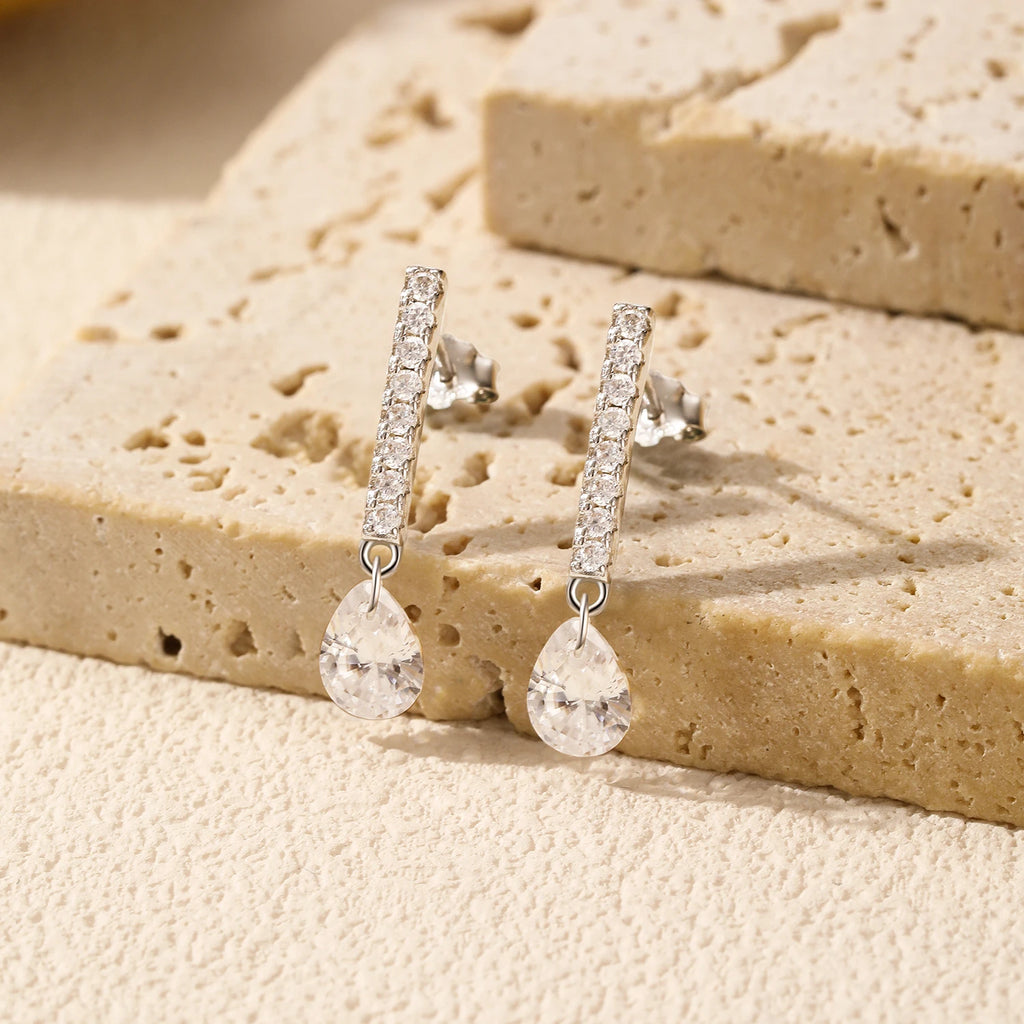 Stunning Water Drop Zircon Stud Earrings
