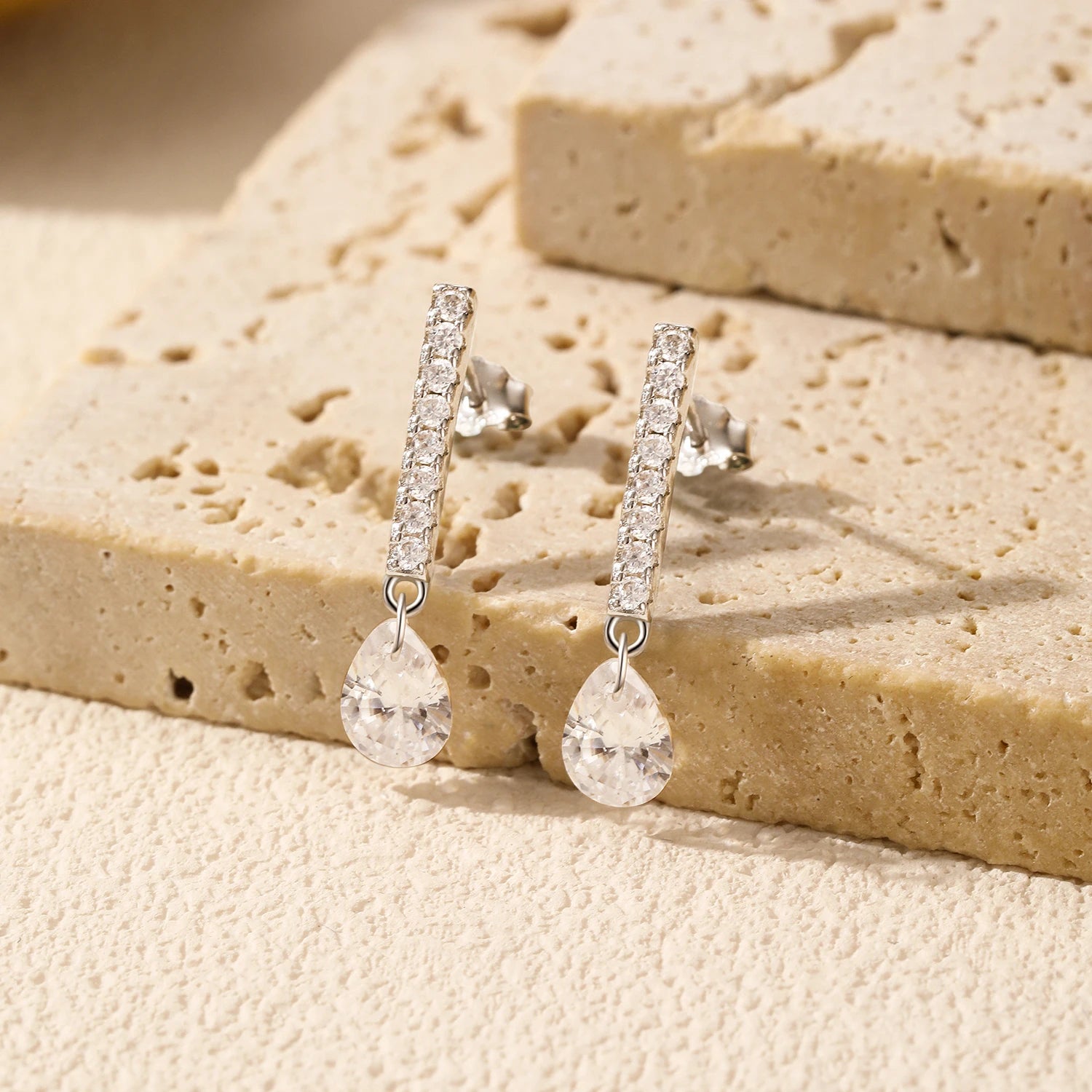 Stunning Water Drop Zircon Stud Earrings