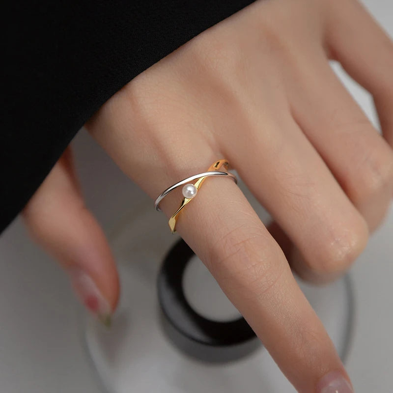 X Shape Ring Open Size 6-9 Adjustable Gold Rings