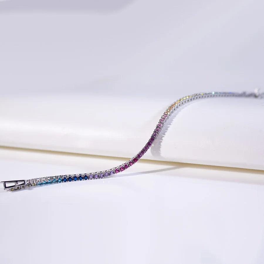 2mm Rainbow Tennis Bracelet