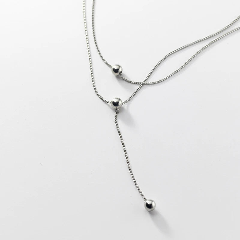 Three Layer Beads Y-Shape Necklace