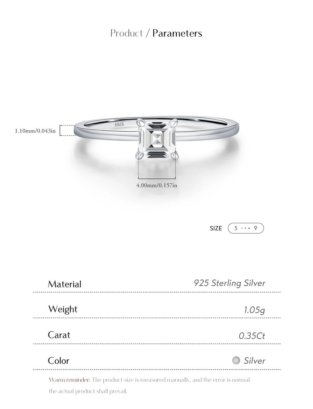 Emerald Cut Moissanite Ring