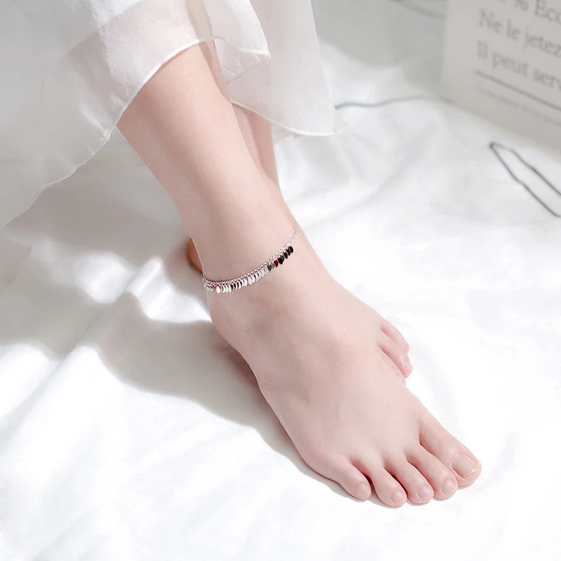 Oval Light Tassel Anklet