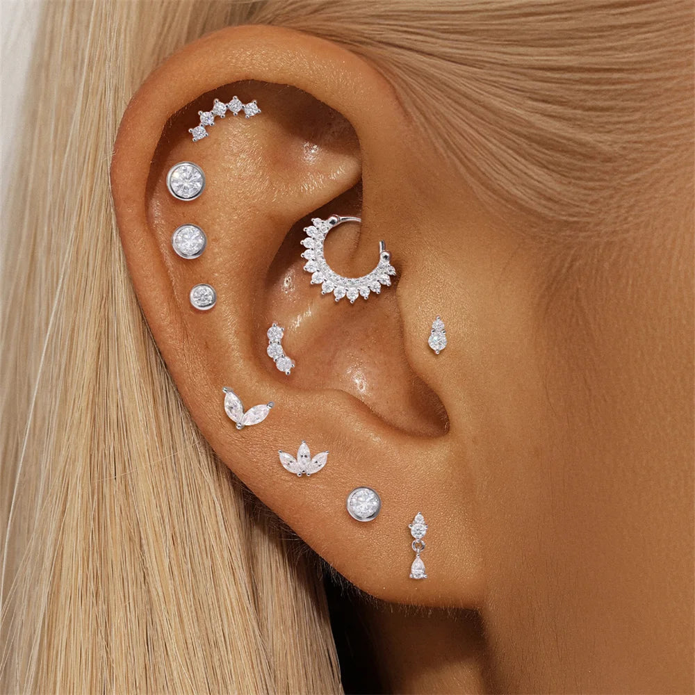 Moissanite Threaded Stud Earring