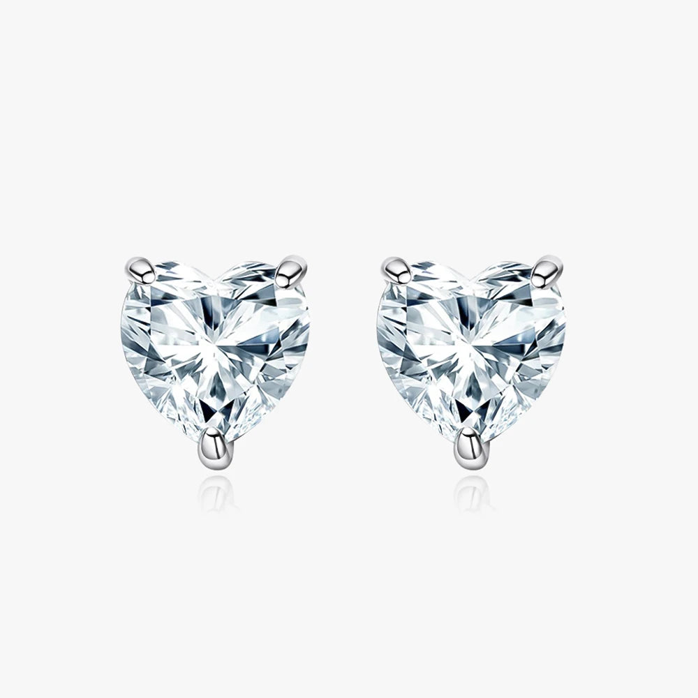 Heart Moissanite Earrings