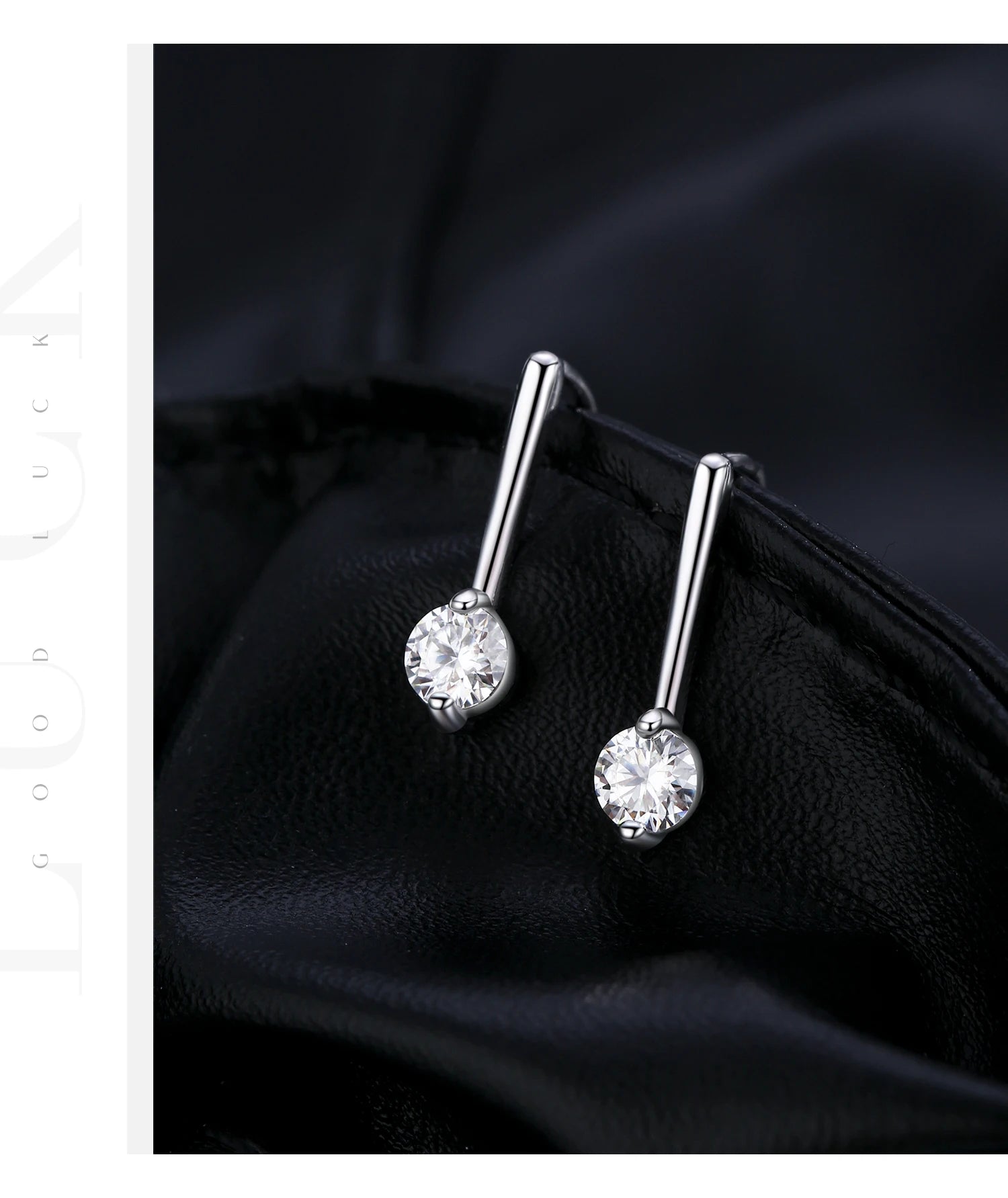Boucles d'oreilles pendantes scintillantes en moissanite couleur D